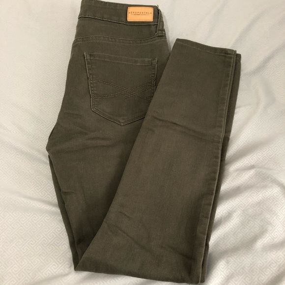 Olive green Aeropostale high waisted jeggings - Picture 3 of 7